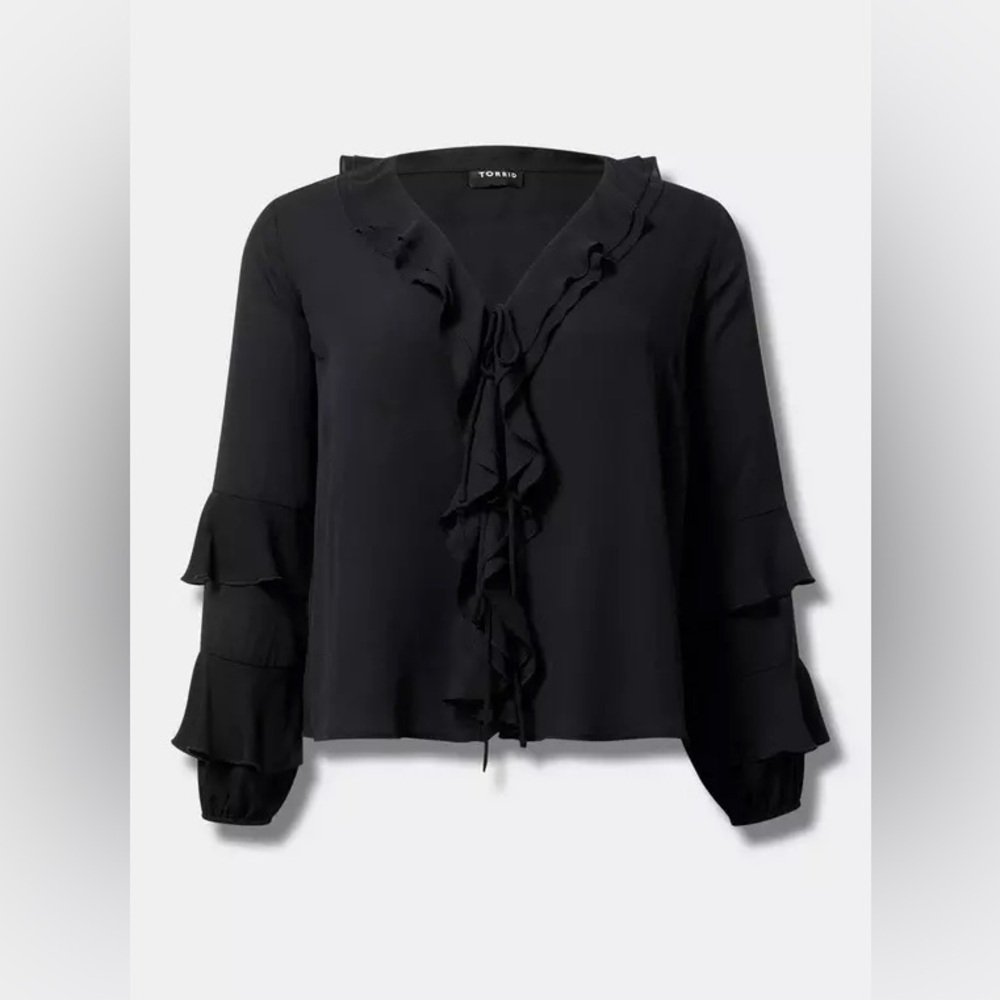 Tie-Front Ruffle Top - Picture 6 of 6